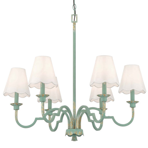 Cheshire Six Light Chandelier Antique Teal