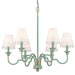 Golden - 7008-6 TEAL-WY - Six Light Chandelier - Cheshire - Antique Teal