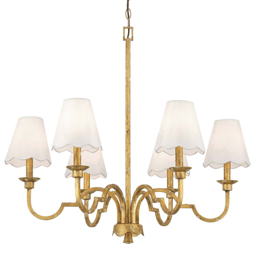 Cheshire Six Light Chandelier Vintage Gold