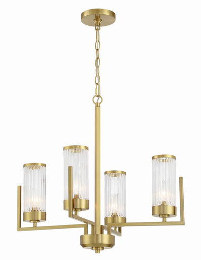 Whittley Four Light Chandelier Satin Brass