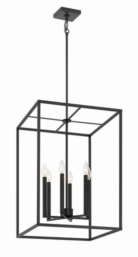 Signature Foyer Six Light Foyer Pendant Flat Black