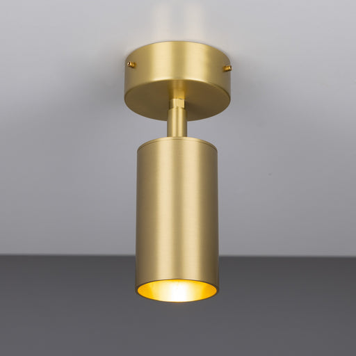 Evanston One Light Flush Mount Satin Brass
