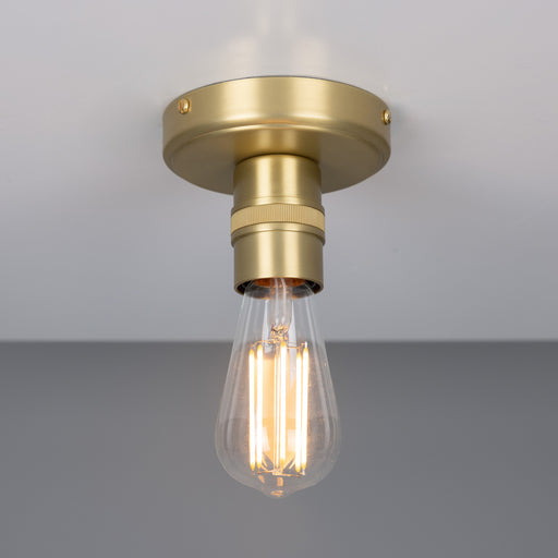 Devon One Light Flush Mount Satin Brass