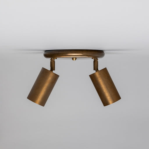 Evanston Two Light Flush Mount Antique Brass