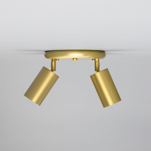 Evanston Two Light Flush Mount Satin Brass