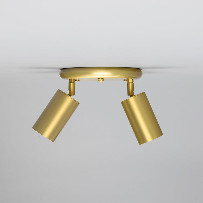 Mullan Lighting - MLCF132SATBRS - Two Light Flush Mount - Evanston - Satin Brass