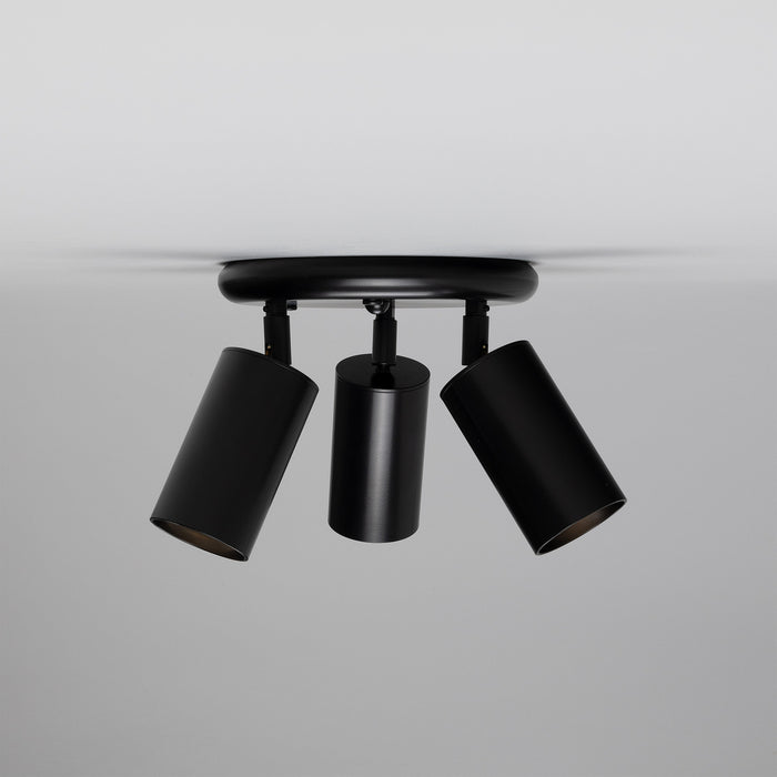 Mullan Lighting - MLCF133PCMBK - Three Light Flush Mount - Evanston - Powder-Coated Matte Black