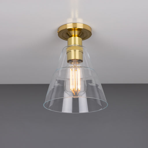 Rigale One Light Flush Mount Polished Brass
