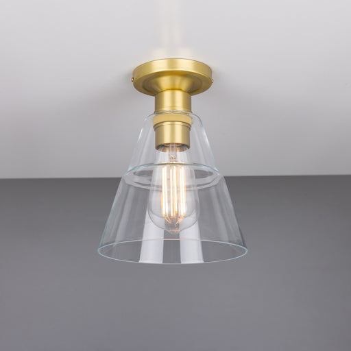 Rigale One Light Flush Mount Satin Brass