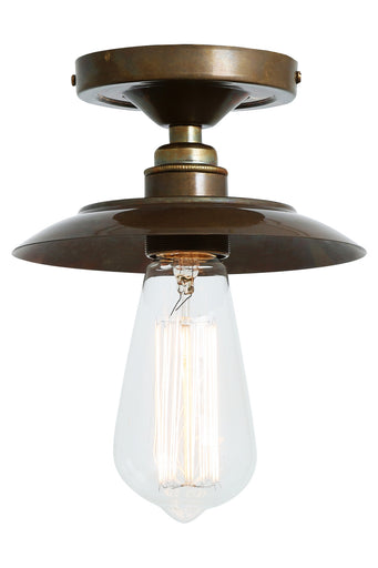 Reznor One Light Flush Mount Antique Brass