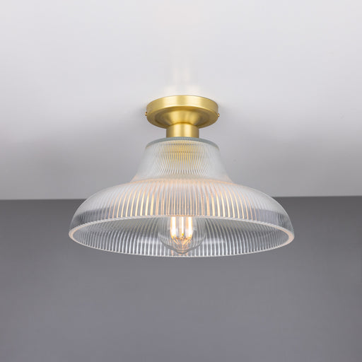Mono One Light Flush Mount Satin Brass