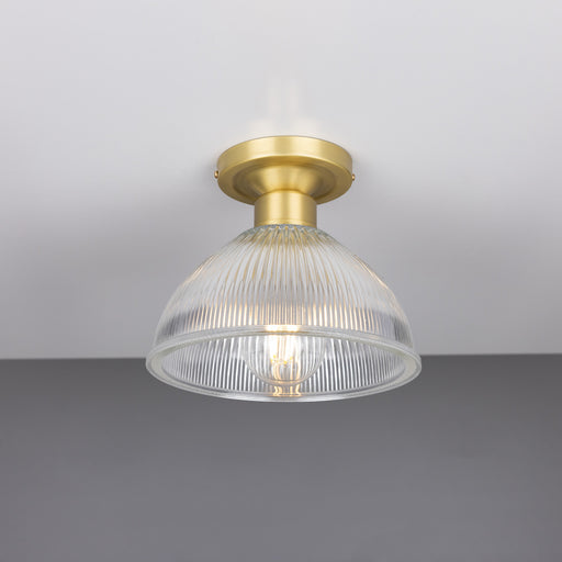 Erbil One Light Flush Mount Satin Brass