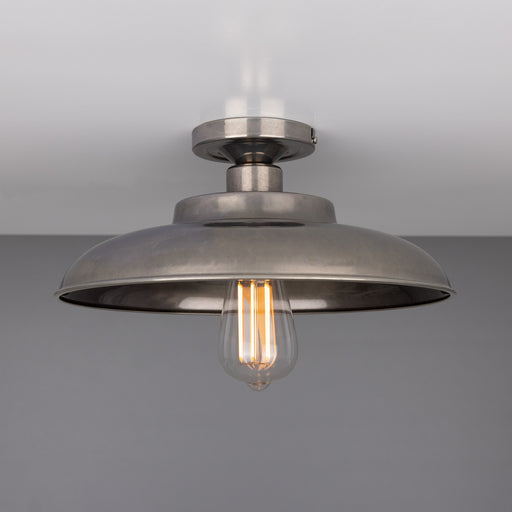 Telal One Light Flush Mount Antique Silver