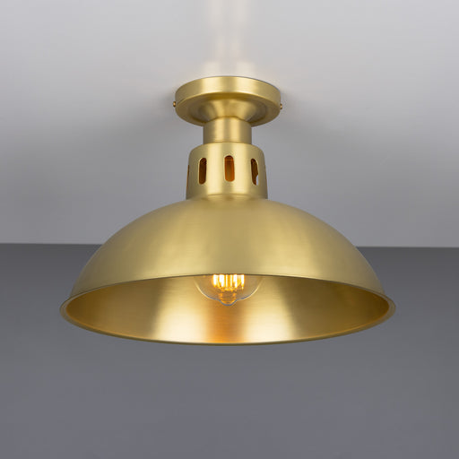 Paris One Light Flush Mount Satin Brass