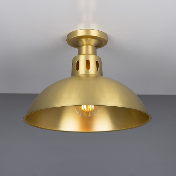 Mullan Lighting - MLCF32SATBRS - One Light Flush Mount - Paris - Satin Brass