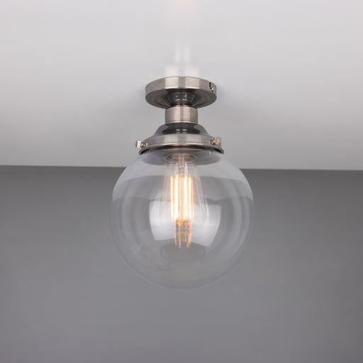 Riad One Light Flush Mount Antique Silver