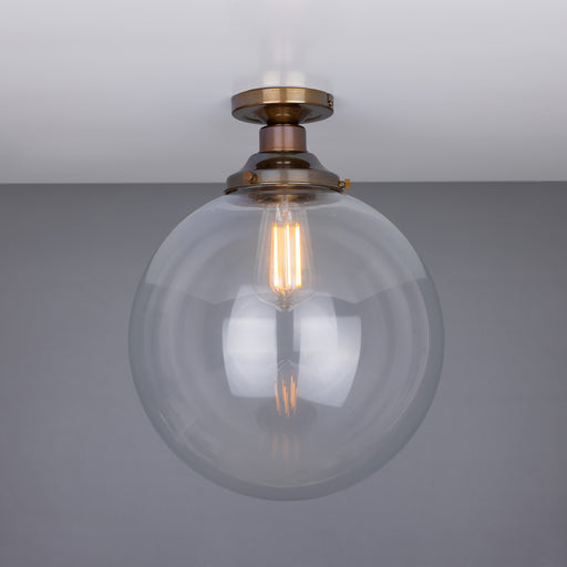 Riad One Light Flush Mount Antique Brass