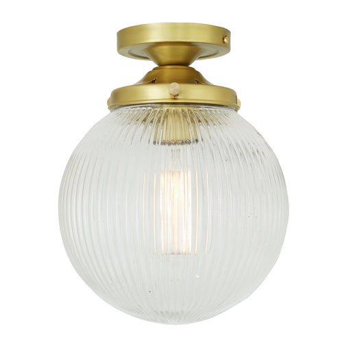 Stanley One Light Flush Mount Satin Brass