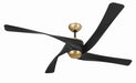 Craftmade - VNN58FBSB4 - 58" Ceiling Fan - Venn 58" Indoor Ceiling Fan - Flat Black/Satin Brass