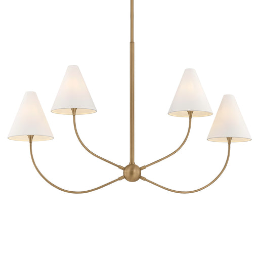 Evermore Four Light Linear Pendant Patina Brass