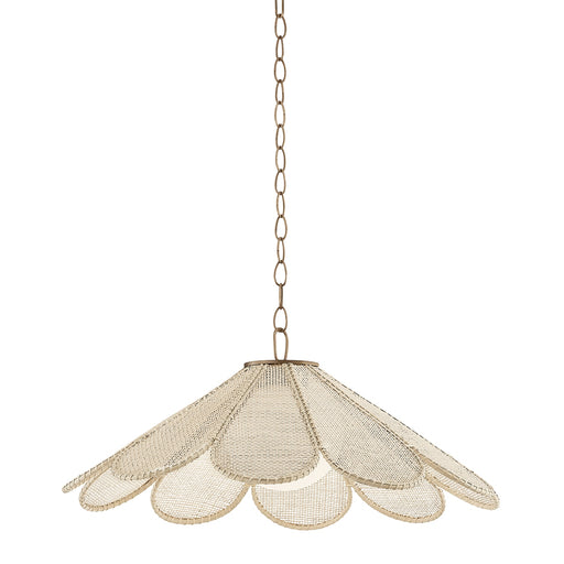 Petal One Light Pendant Patina Brass