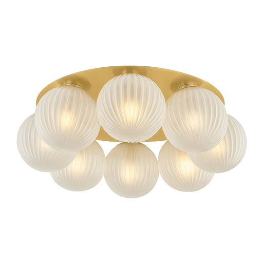 Vernazza Eight Light Flush Mount Vintage Polished Brass