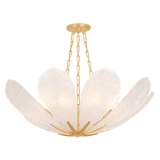 Galena Nine Light Chandelier Vintage Gold Leaf