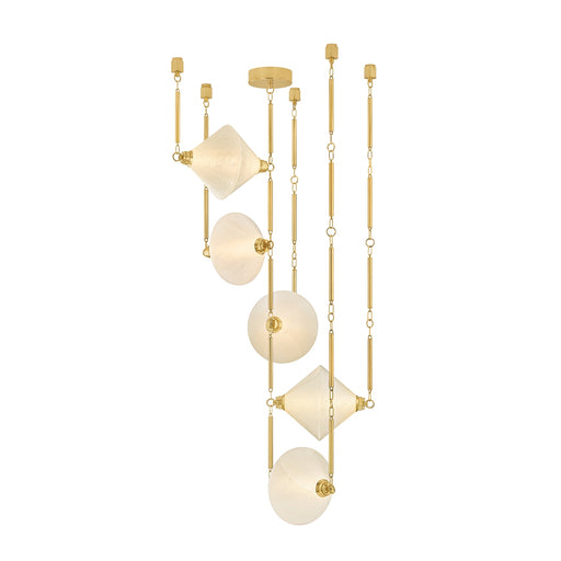 Solara LED Chandelier Vintage Polished Brass
