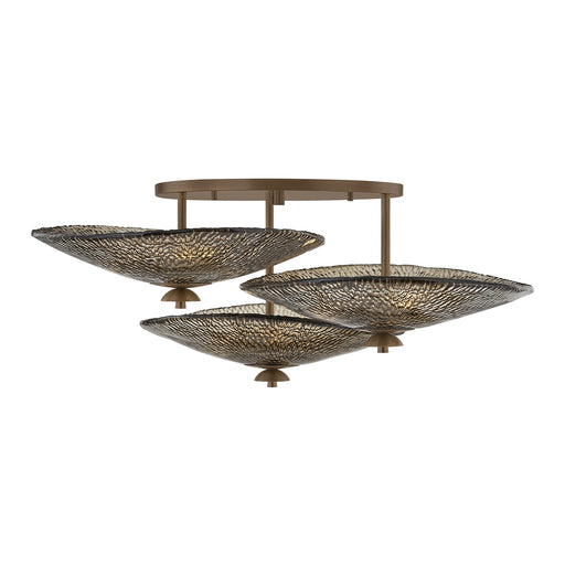 Alba Nine Light Semi Flush Mount Old World Brass