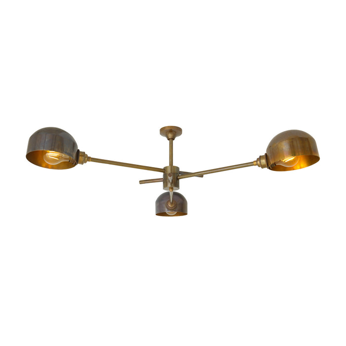 Mullan Lighting - MLF255ANTBRS - Three Light Flush Chandelier - San - Antique Brass