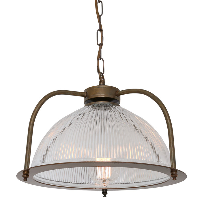 Mullan Lighting - MLP058ANTBRS - One Light Pendant - Bousta - Antique Brass & Bronze Ring