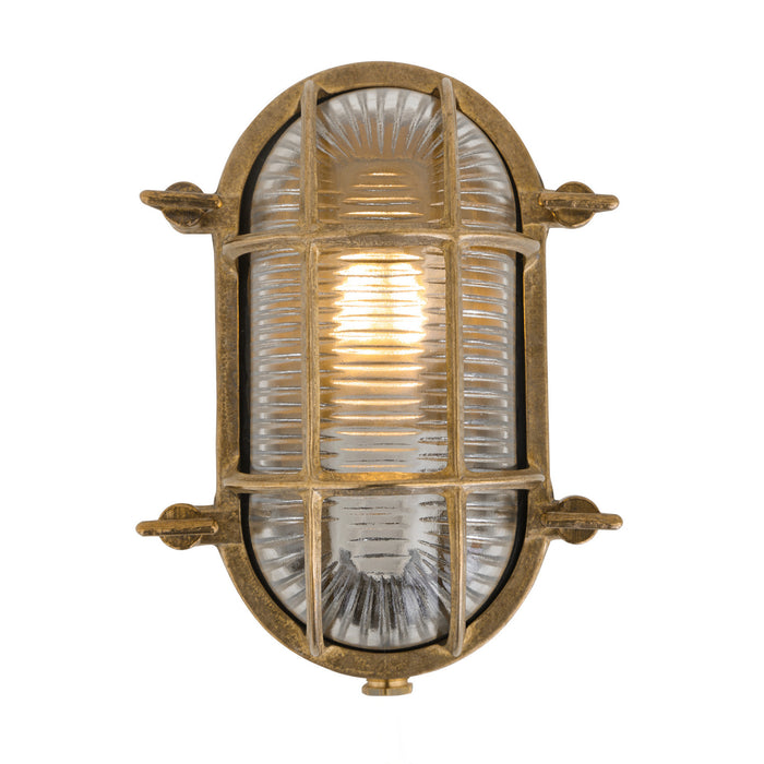 Mullan Lighting - MLWL326NATBRS - One Light Bulkhead - Ruben - Natural Brass