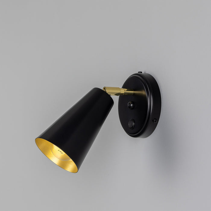 Mullan Lighting - MLWL332PCMBK - One Light Wall Sconce - Cashel - Matt Black / Brass Inner