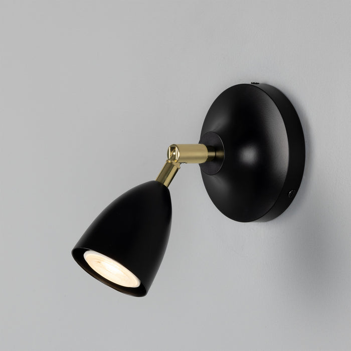 Mullan Lighting - MLWL341PCMBK - One Light Wall Sconce - Lainio - Polished Brass / Matte Black Shade & Wall Plate