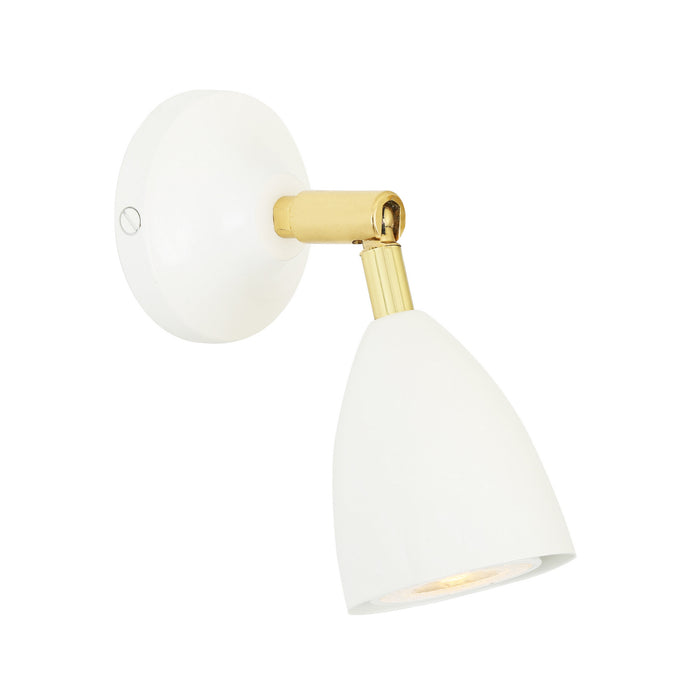 Mullan Lighting - MLWL341PCWTE - One Light Wall Sconce - Lainio - Polished Brass / White Shade & Wall Plate
