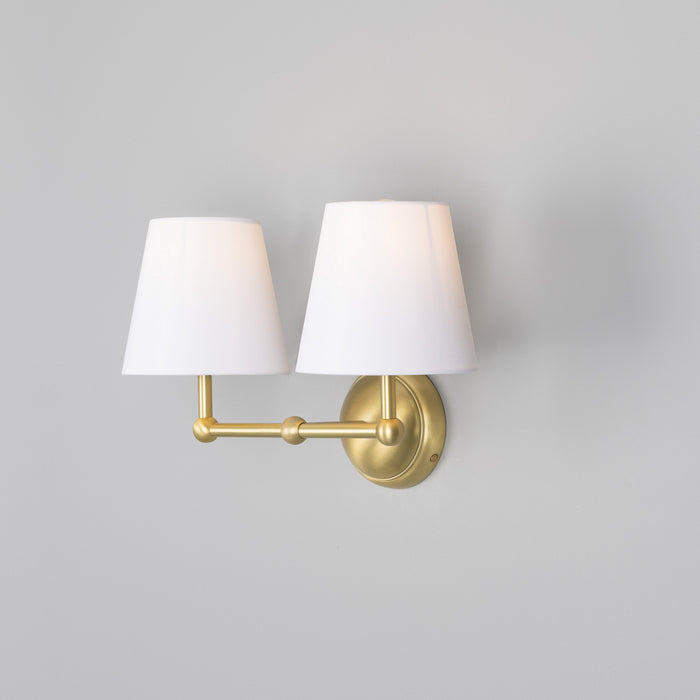 Mullan Lighting - MLWL447SATBRS/MLFS012WTE - Two Light Wall Sconce - Busan - Satin Brass