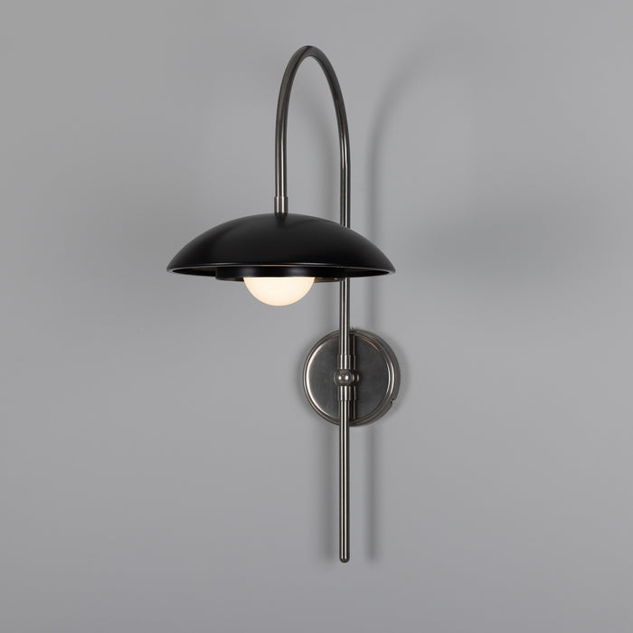 Mullan Lighting - MLWL449ANTSLVPCMBKOP - One Light Wall Sconce - Marrakesh - Ant. Silver & Matte Black