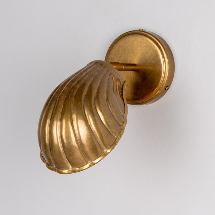 Mullan Lighting - MLWL517ANTBRS - One Light Wall Sconce - Shell - Adjustable