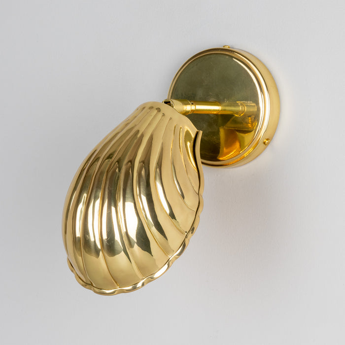 Mullan Lighting - MLWL517POLBRS - One Light Wall Sconce - Shell - Adjustable