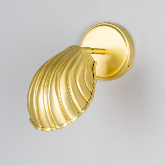 Mullan Lighting - MLWL517SATBRS - One Light Wall Sconce - Shell - Adjustable