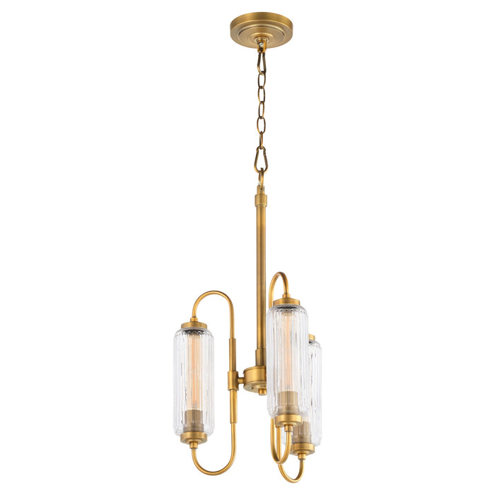 Quorum - 8015-3-47 - Three Light Pendant - Whitmire - Brushed Brass