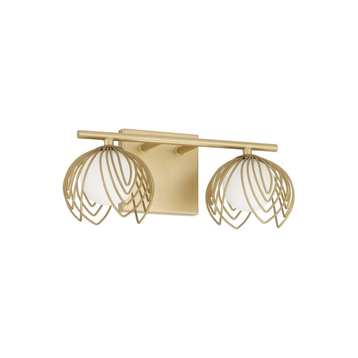 Flora Two Light Vanity Buffed Gold