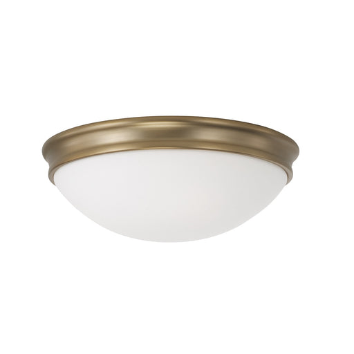 Hansen Two Light Flush Mount Aged Brass