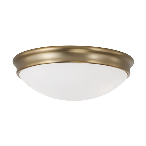 Hansen Three Light Flush Mount Aged Brass