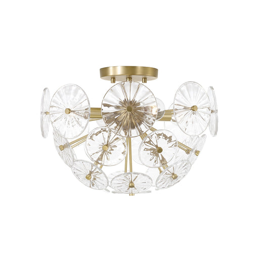 Emelie Four Light Semi Flush Mount Matte Brass