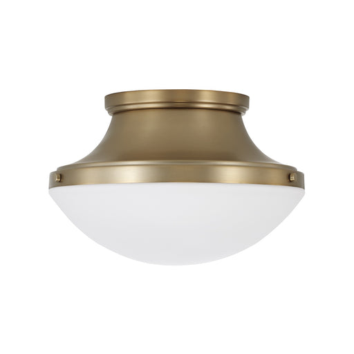 Arlo Three Light Flush Mount Aged Brass