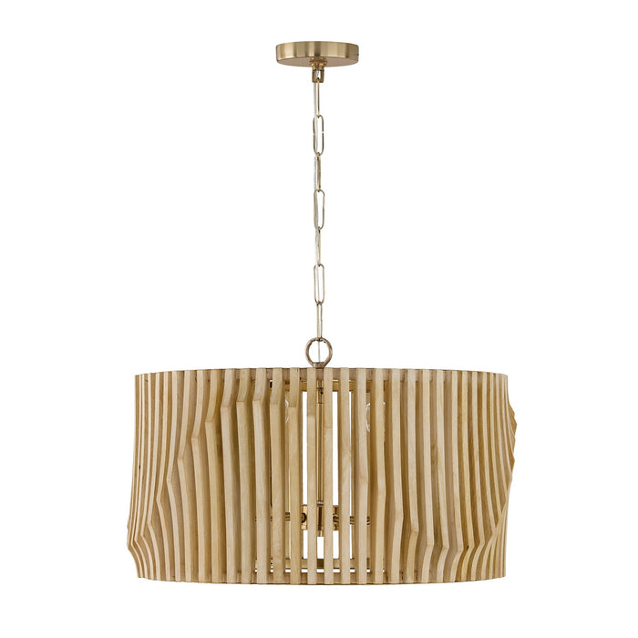 Capital Lighting - 344642BWB - Four Light Pendant - Archer - Blonde Wood and Matte Brass