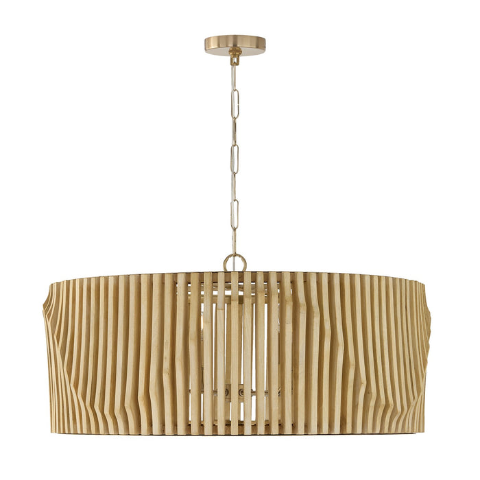 Capital Lighting - 344664BWB - Six Light Pendant - Archer - Blonde Wood and Matte Brass