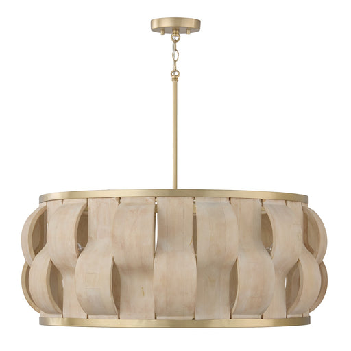 Willa Six Light Pendant Matte Brass