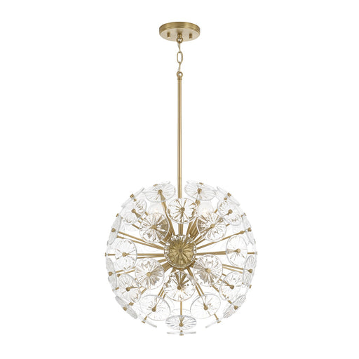 Emelie Eight Light Pendant Matte Brass